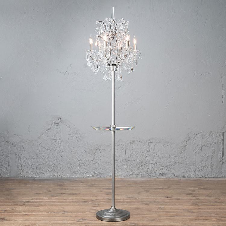 Хрустальный торшер со столиком Кристалл Crystal Floor Lamp With Tray