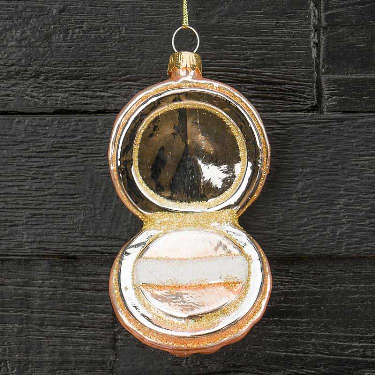 Ёлочная игрушка Пудреница Glass Hanger Beauty Powder 10 cm