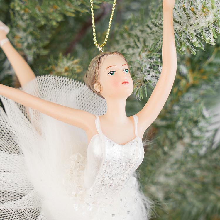 Набор из трёх ёлочных игрушек Балерины из Лебединого озера Set Of 3 Tulle Swan Lake Ballerinas White 19 cm