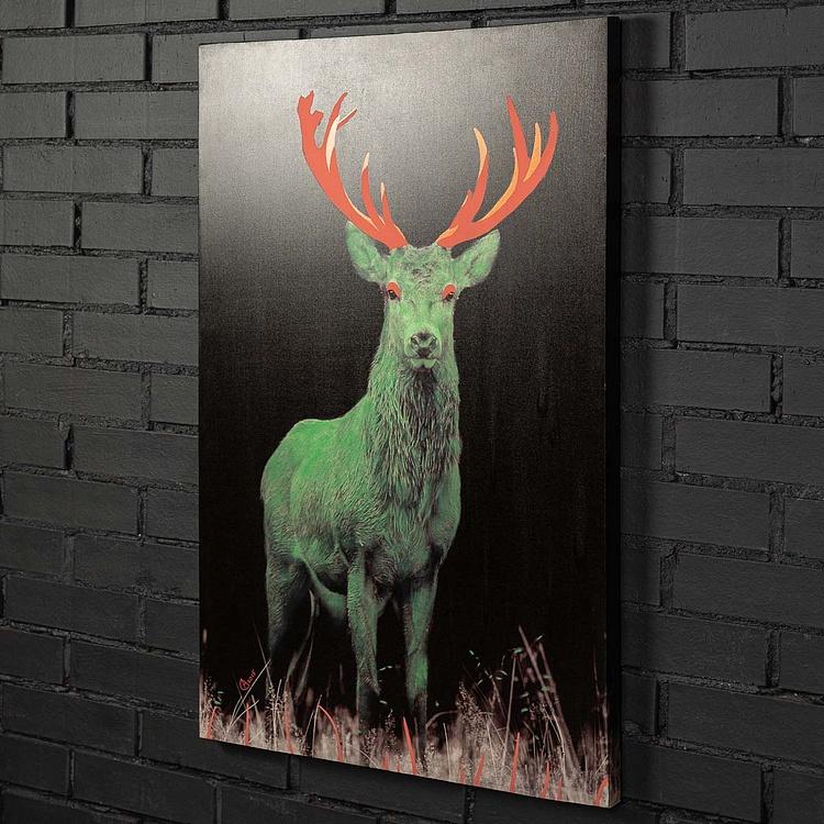 Картина акрилом Цветной олень № 3 Deer Pop Art Toile Color 3