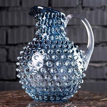 Pitcher Hobnail Mineral Blue Grey Large