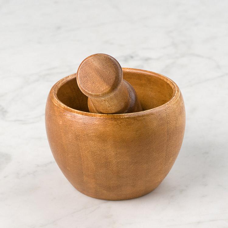 Деревянная ступка с пестиком Органик Organic Mortar And Pestle
