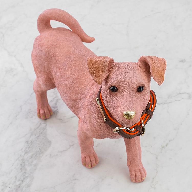 Статуэтка Собака Чарли в ошейнике Dog Charlie With Collar Pink