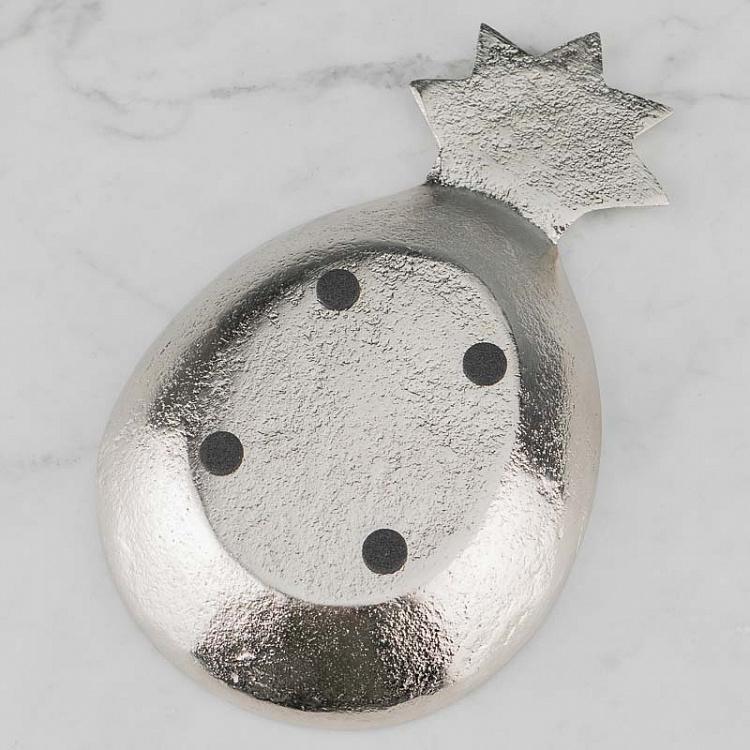 Подставка для мелочей и украшений серебряного цвета Ананас Trinket Tray Silver Pineapple