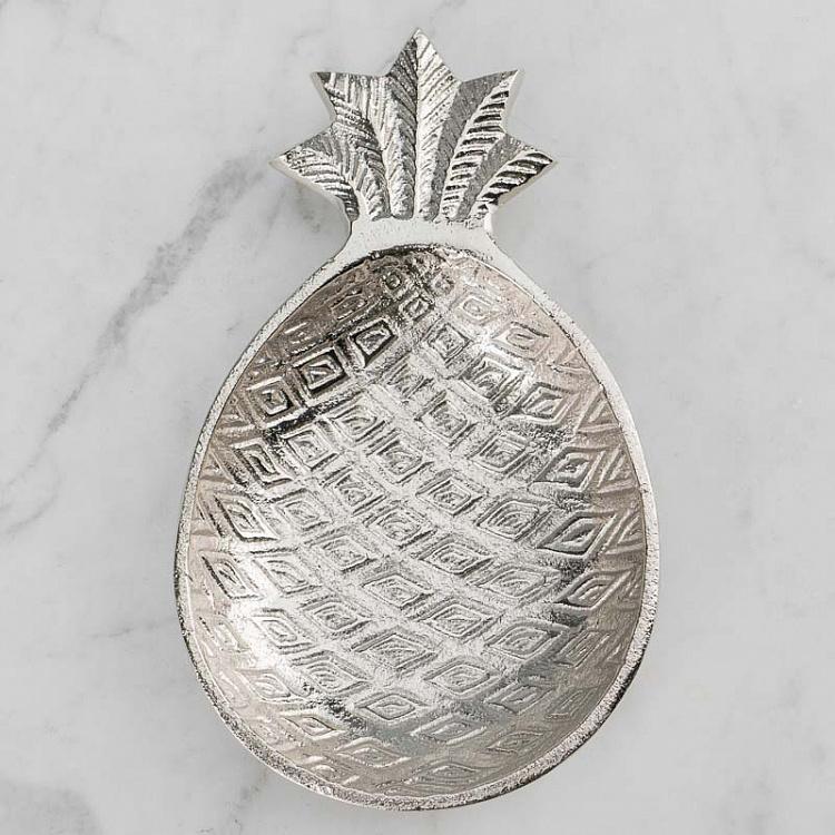 Подставка для мелочей и украшений серебряного цвета Ананас Trinket Tray Silver Pineapple