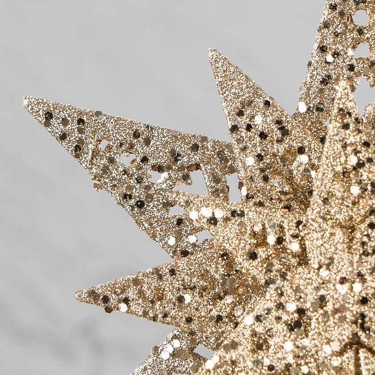 Верхушка на ёлку Звезда цвета шампань Star Tree Topper Champagne 33 cm