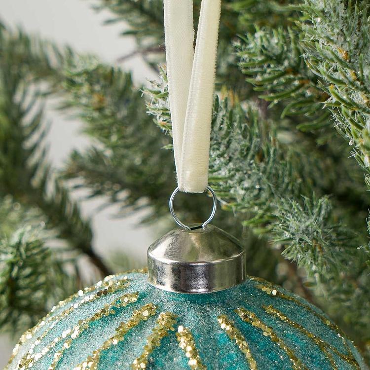 Ёлочная игрушка Бирюзово-розовый многогранный шар Polygonal Ball Turquoise Pink 10 cm