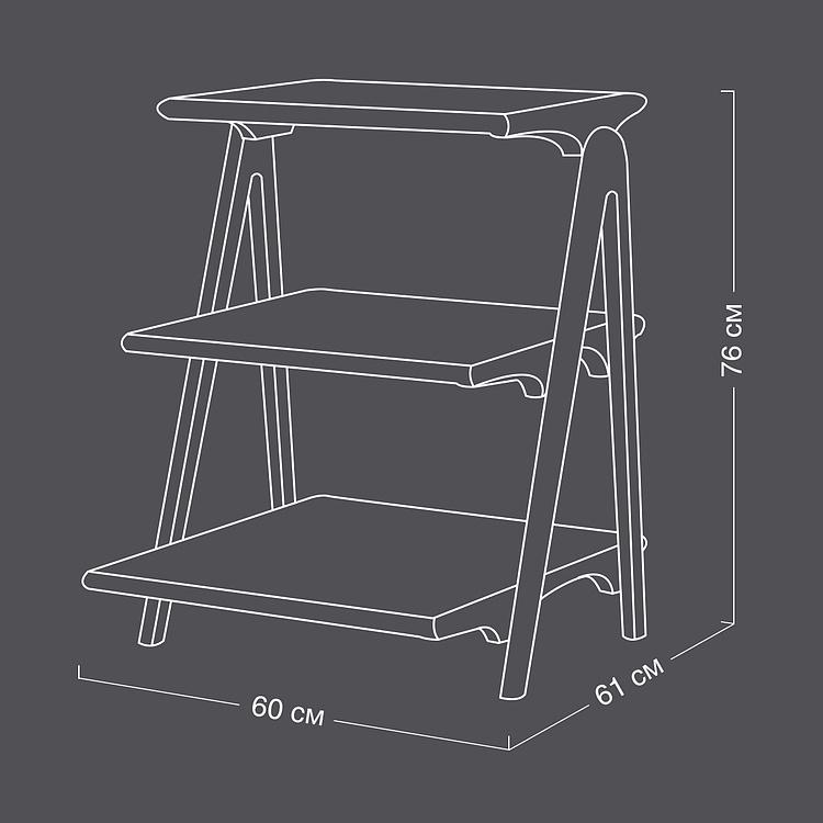 Прикроватный столик с тремя полками Терция Tercia Shelf Small