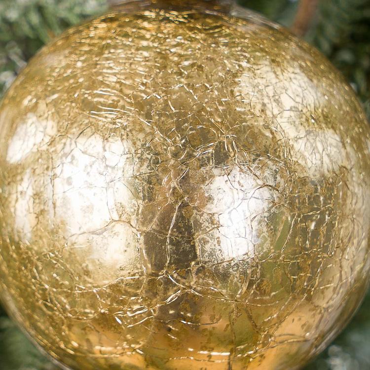 Ёлочная игрушка Золотистый состаренный шар Aged Ball Gold 10 cm