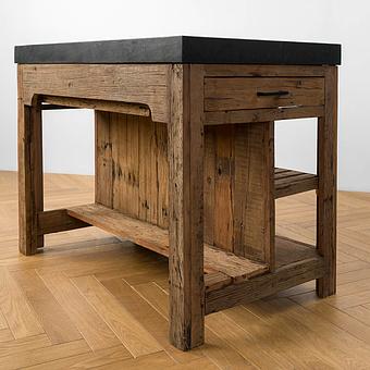 Кухонный остров раздвижной Greta Black Marble Counter With Sliding Table