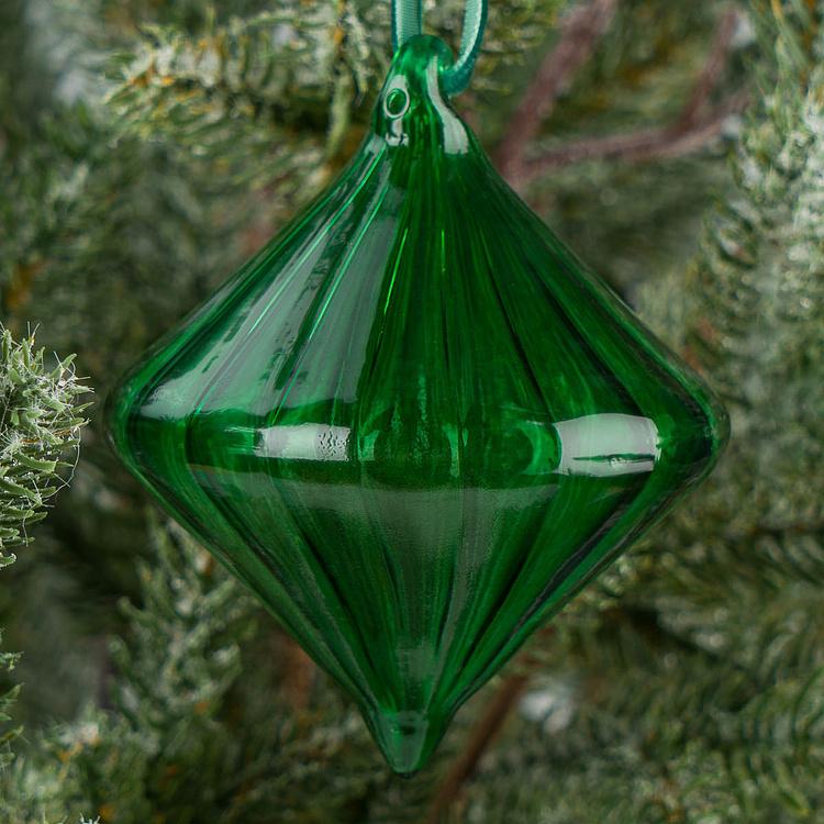 Ёлочная игрушка Зелёная юла Spinning Top Green 9,5 cm