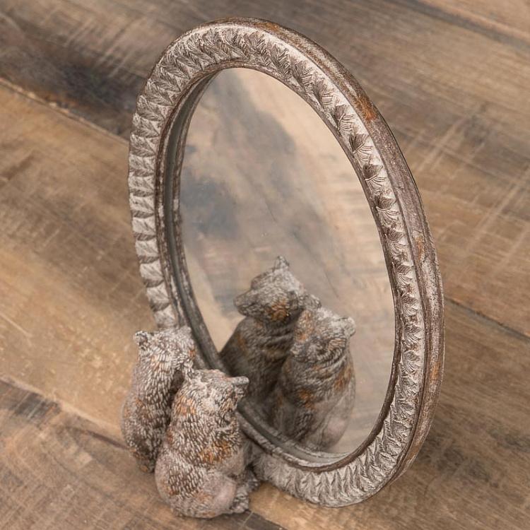 Овальное настольное зеркало Два медведя Mirror With 2 Bears Looking