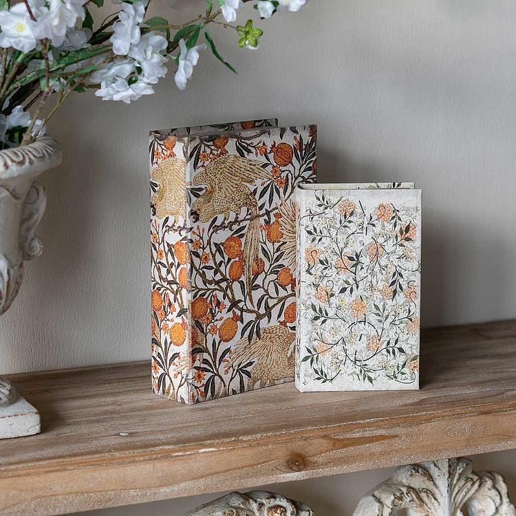 Набор из двух шкатулок Попугаи и цветы Set Of 2 Book Boxes Parrots And Flowers