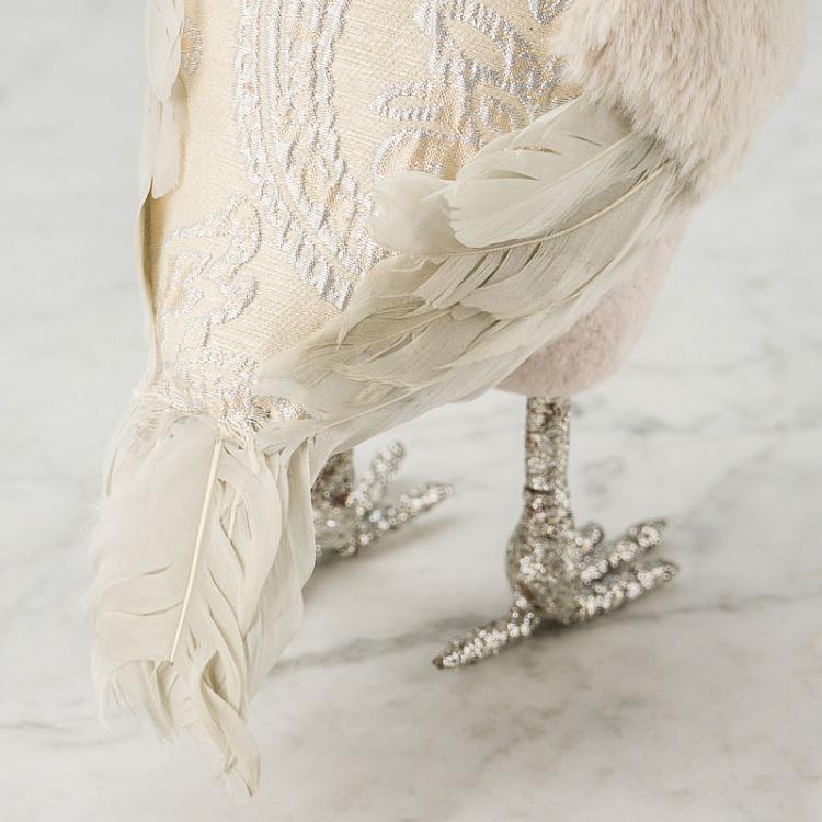 Новогодняя фигурка Сова с блёстками 1 Owl With Sparkles Head Right 34 cm