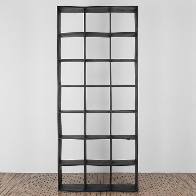 Чёрный стеллаж из дерева манго Бриз Brise Black Bookcase