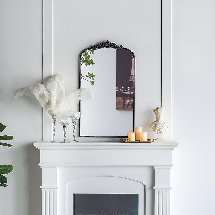 Зеркало арочное Диа в чёрной раме, S Dia Arched Mirror Black Small