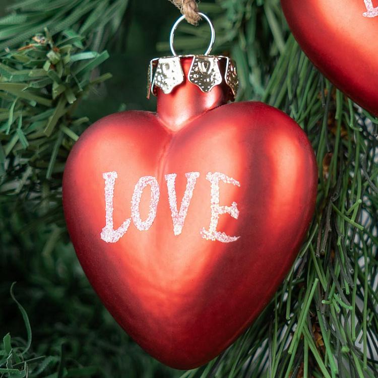 Ёлочная игрушка Красные сердца Hearts Dangle Red 20 cm