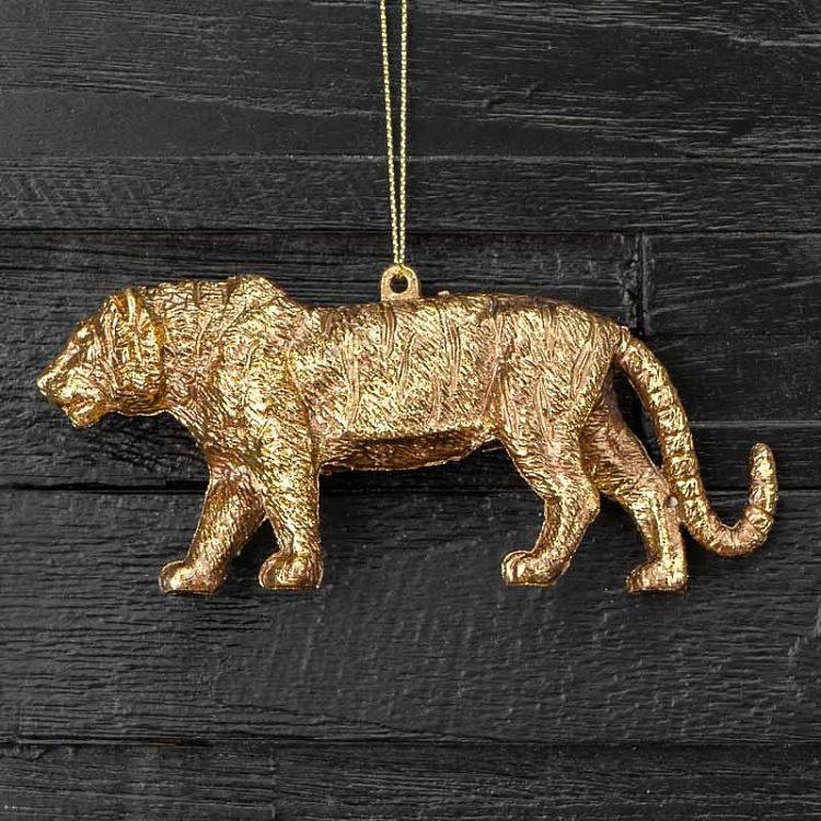 Ёлочная игрушка Золотой тигр Hanger Tiger Gold 14 cm