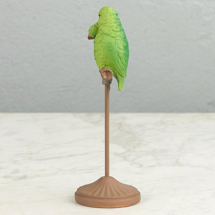 Статуэтка Парочка зелёных попугаев Small Red-Billed Parrots On Perch