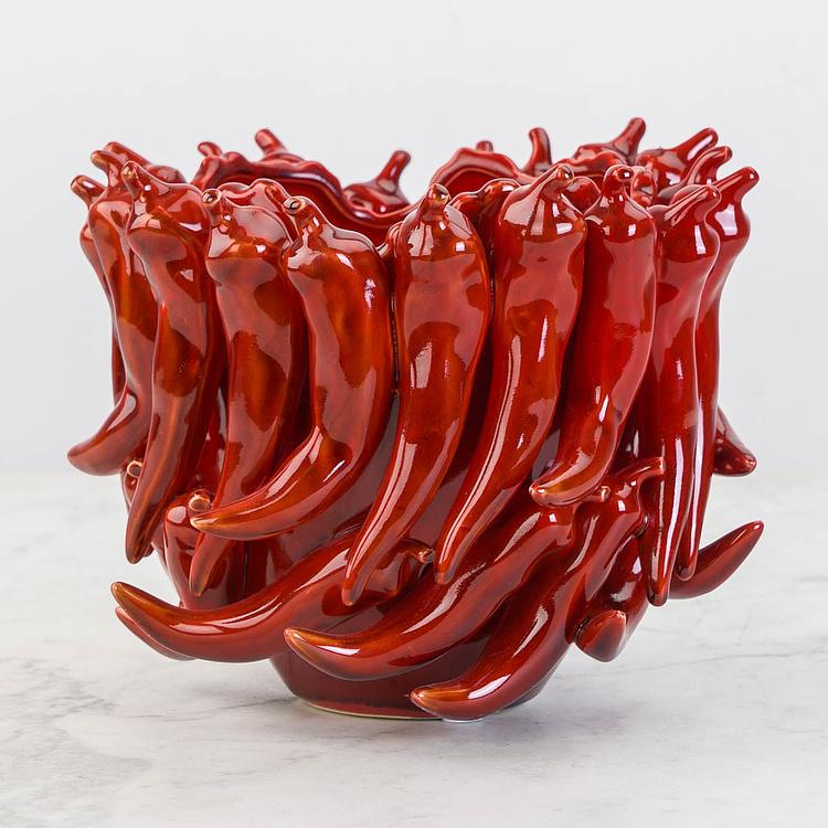 Красная ваза Перцы Чили, S Chili Bordeaux Red Vase Small