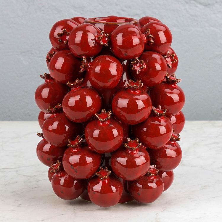 Красная широкая ваза Гранаты Farandole Of Pomegranates High Vase