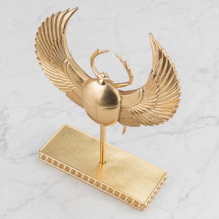 Статуэтка Золотой жук-скарабей Scarab Beetle On Stand Gold