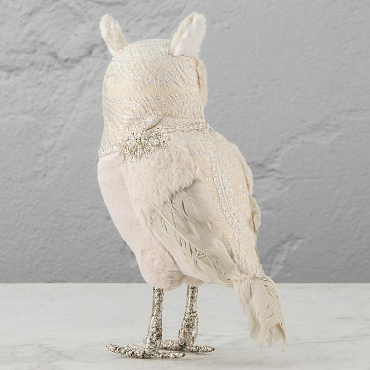 Новогодняя фигурка Сова с блёстками 1 Owl With Sparkles Head Right 34 cm