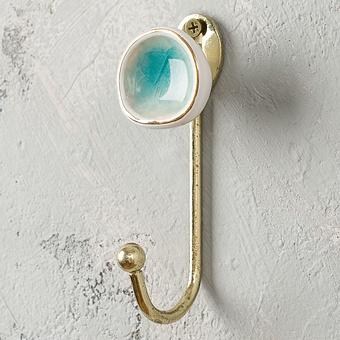 Blue Ceramic Hook Gold
