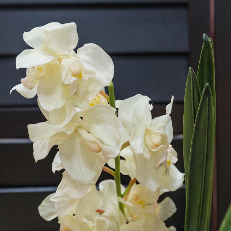 Искусственная Орхидея Цимбидиум белая Orchidee Cymbidium White 80 cm