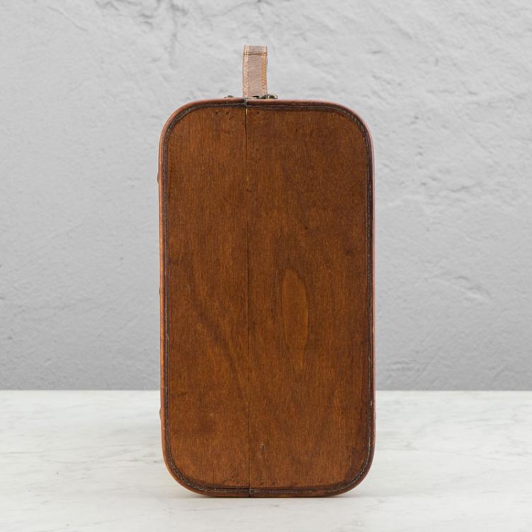 Набор из двух бежевых декоративных чемоданов Set Of 2 Wood Fabric Suitcase Boxes Cream