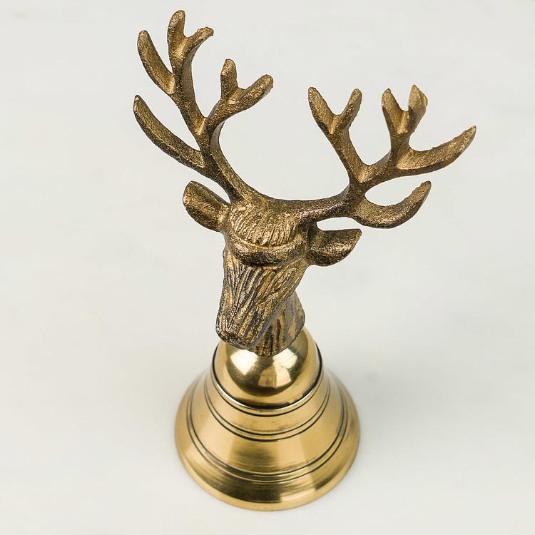 Ручной колокольчик Голова оленя Dasher Golden Deer Bell