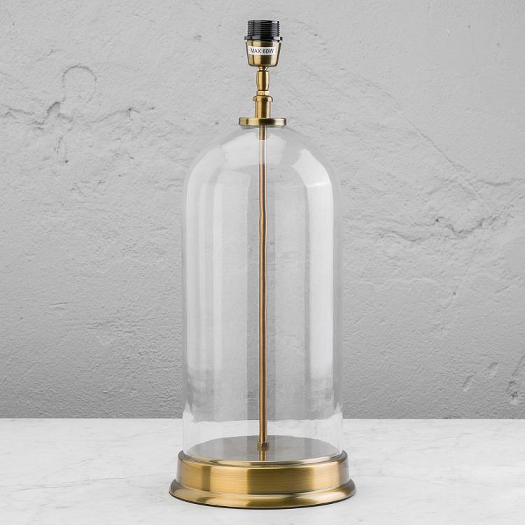 Настольная лампа со стеклянным куполом и абажуром Казань Kazan Glass Dome Brass Base Table Lamp With Shade