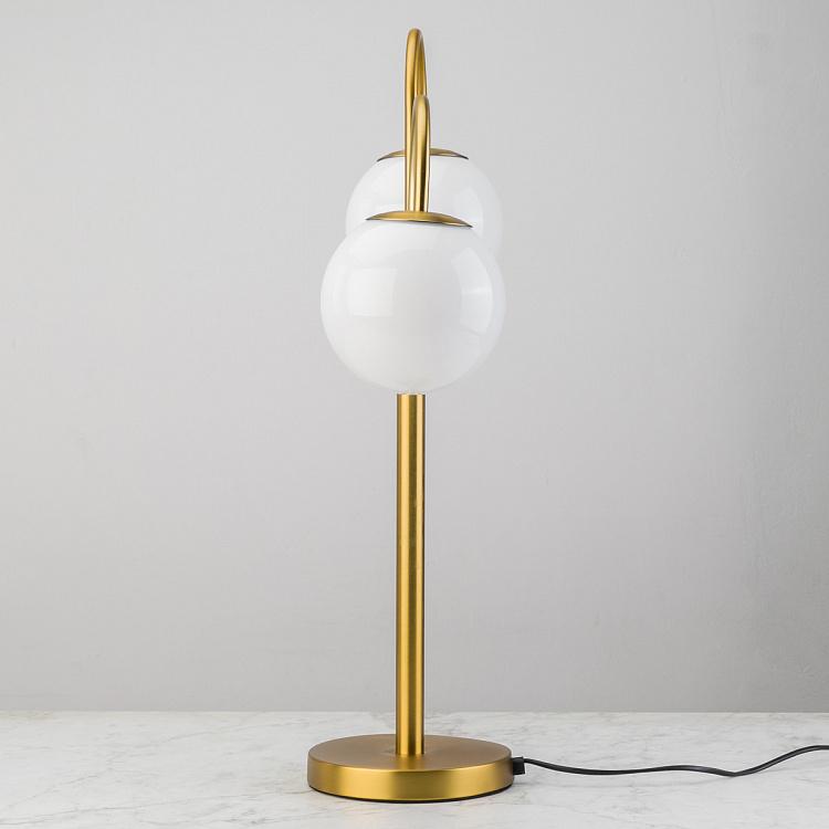 Настольная лампа с двумя плафонами Круазет Croisette Double Table Lamp Brass Finish