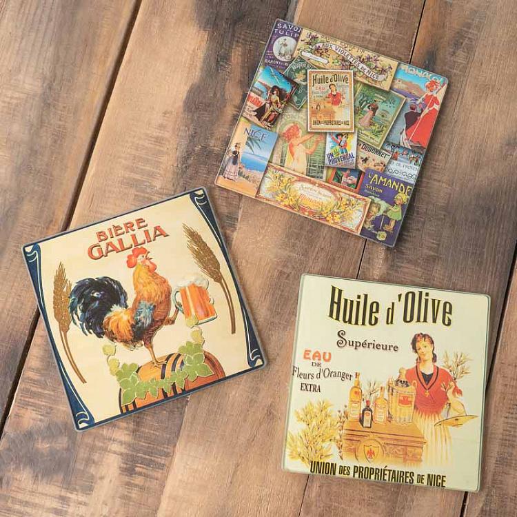 Подставка под горячее Оливковое масло Huile D'Olive Trivet Glass