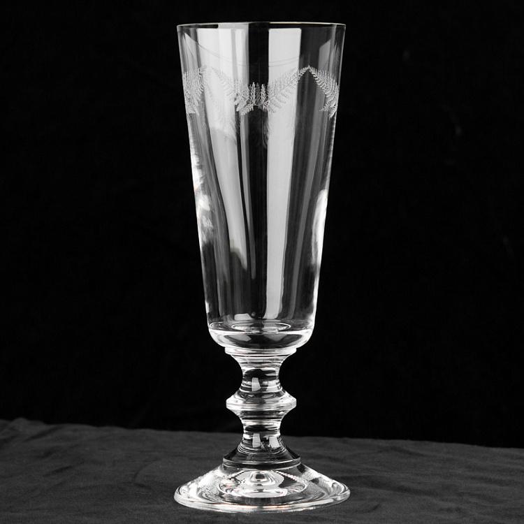 Бокал для шампанского с узором Папоротник Fern Engraved Flute