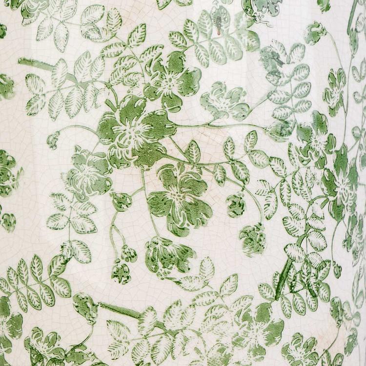 Ваза с узором из зелёных цветов, L Flower Vase Large Green