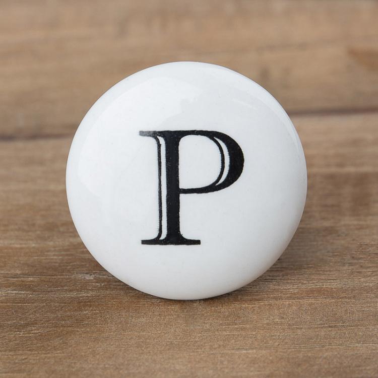 Мебельная ручка-кнопка Алфавит P Alphabet Knob P