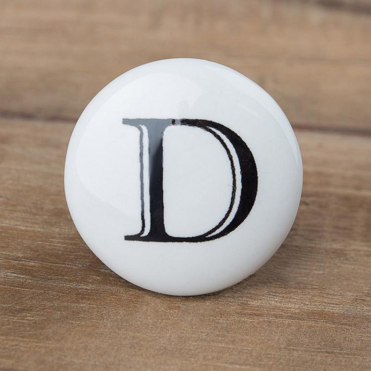 Мебельная ручка-кнопка Алфавит D Alphabet Knob D