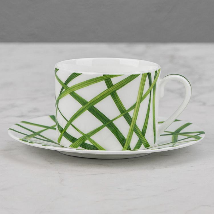 Чайная пара Зелёная жизнь Life In Green Tea Cup And Saucer