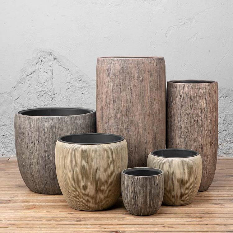 Кашпо-чаша Эффектори белёный дуб, S Effectory Wood Bowl Pot White Oak Small