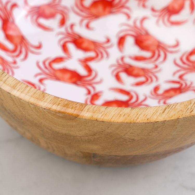 Пиала из дерева манго Крабы, M Crabes Mango Wood Bowl Medium