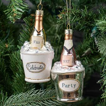 Set Of 2 Glass Hangers Champagne Coolers 9 cm