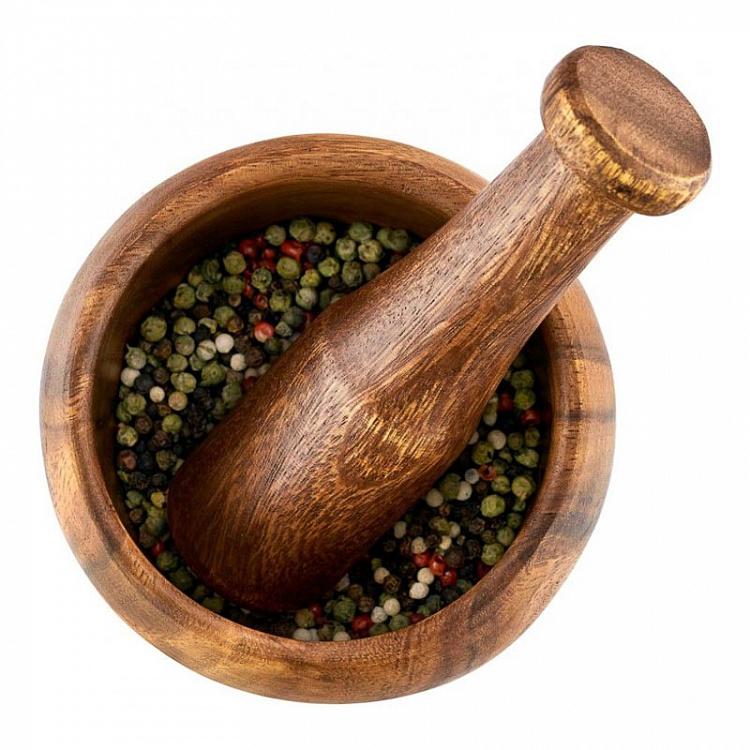 Деревянная ступка с пестиком Органик Organic Mortar And Pestle