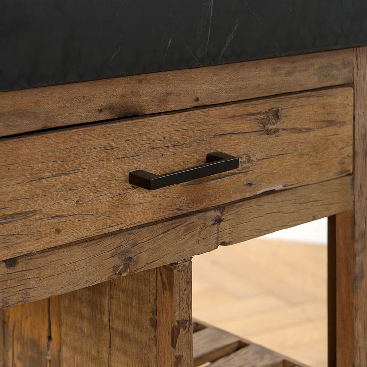 Кухонный остров с выдвижным столом Грета Greta Black Marble Counter With Sliding Table