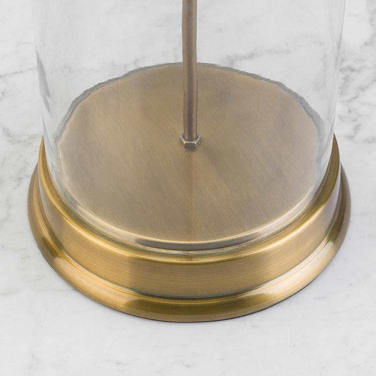 Настольная лампа со стеклянным куполом и абажуром Казань Kazan Glass Dome Brass Base Table Lamp With Shade