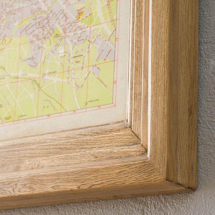 Картина-принт Карта Рима, рама из высветленного дуба Classic Map Rome, Weathered Oak