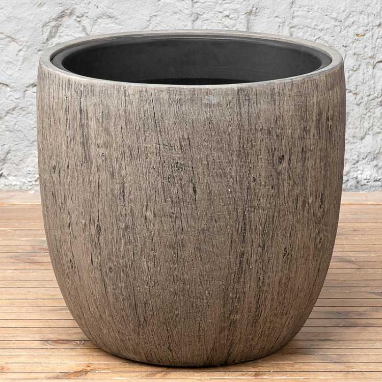 Кашпо-чаша Эффектори белёный дуб, L Effectory Wood Bowl Pot White Oak Large