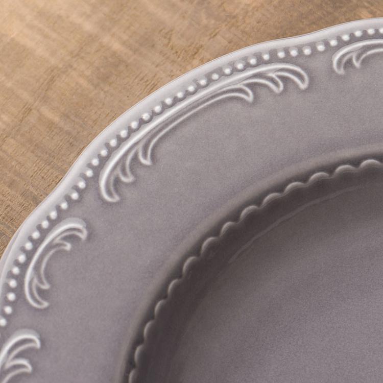 Туманно-серая суповая тарелка Старая Вена Vecchio Vienna Soup Plate London Smoke