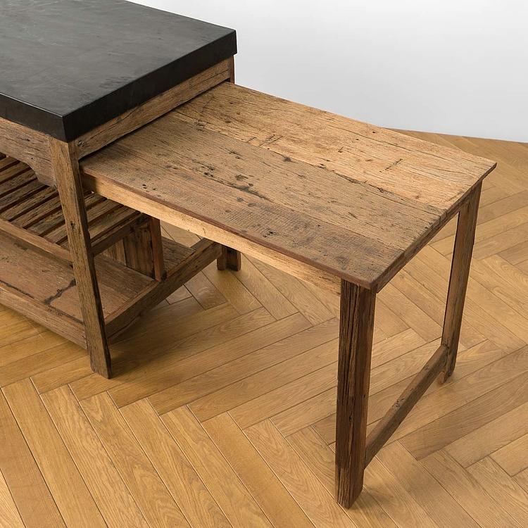Кухонный остров с выдвижным столом Грета Greta Black Marble Counter With Sliding Table