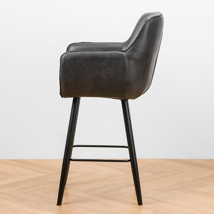Барный стул Кофе, чёрные ножки Coffee Barstool, Oak Black